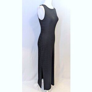 VINTAGE Rampage | Sleeveless Slinky Black Horizontal Stripe Maxi Dress | Small